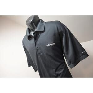 Columbia PFG Performance Black Vented Fishing Golf Polo Shirt Mens Size Large